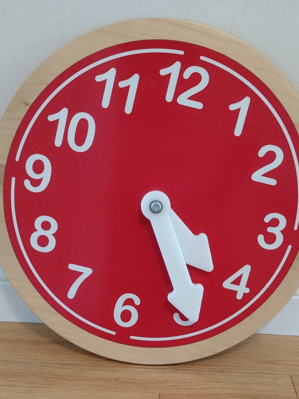 Children's Red Learning Clock Wall Decor